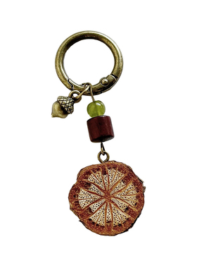 原创手作中药红腾片橡果钥匙扣