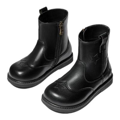 儿童皮靴女童靴子中长筒斯纳菲