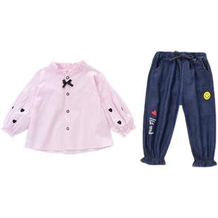 女童春装2026新款套装时髦洋气网红婴幼儿春秋卫衣女宝宝运动衣服