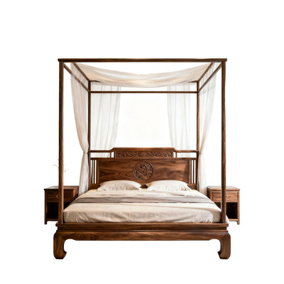 新中式实木架子床宋式美学四柱床