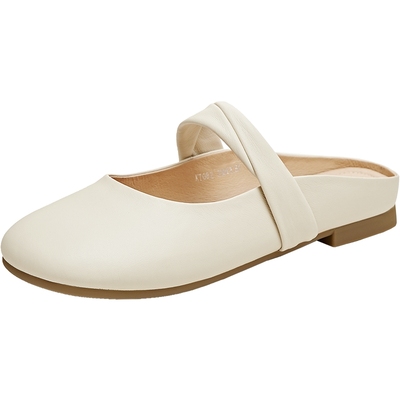 天美意2025新款包头半拖鞋玛丽珍平底百搭女穆勒鞋KT082BH5