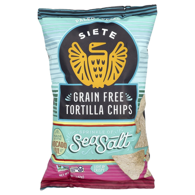 Siete,Grain Free Tortilla Chips, Simply No Salt, 5 oz (142 g