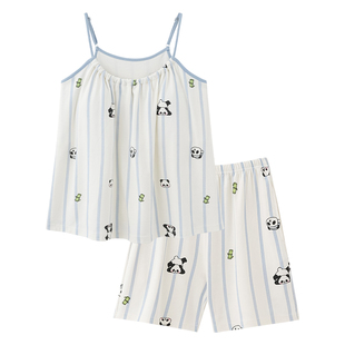 睡衣女款2025新款夏季纯棉带胸垫吊带性感女士夏款凉爽家居服夏天