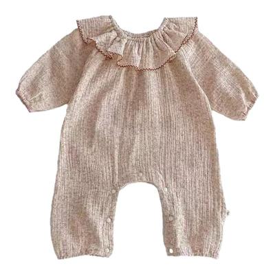 婴儿复古碎花连体衣四季款爬服