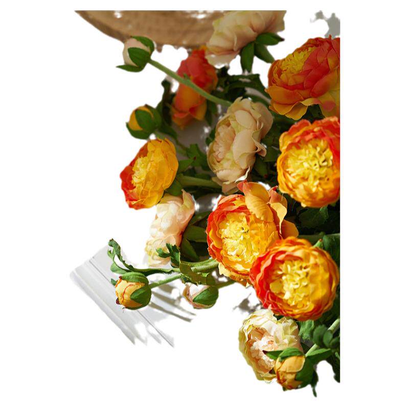 高端品质露莲仿真花洋牡丹假花客厅装饰插花摆件餐桌花艺仿生绢花