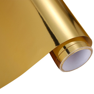 金属光亮片金色贴纸墙纸土豪金即时贴自粘金箔不锈钢装饰镜面壁纸