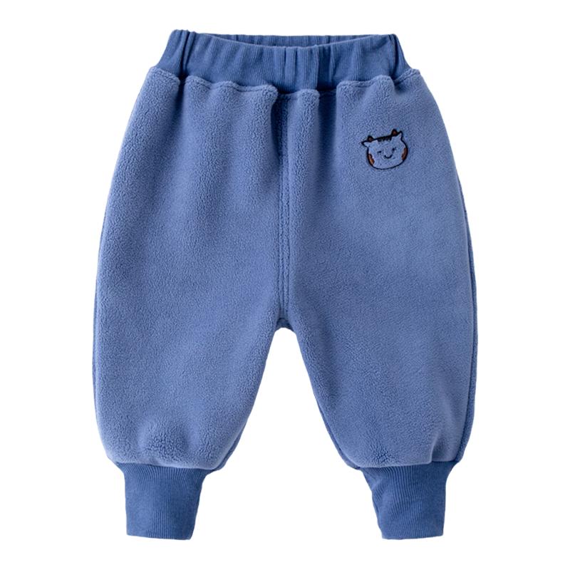 宝宝加绒裤子奥利绒秋冬男童加厚卫裤女童运动裤儿童童装保暖裤潮