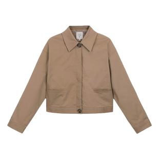 OTHERSTORE 精干酷飒 复古卡其色翻领工装夹克外套女百搭短款上衣