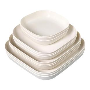 麦秸秆盘子一次性盘菜碟子骨碟凉菜碟加厚塑料盘大盘餐盘方形降解