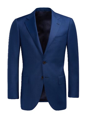 SUITSUPPLY中蓝色S110支羊毛外套男士西装上衣经典