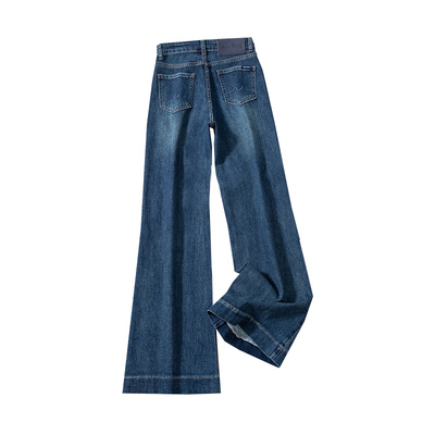 复古刺绣微喇叭牛仔裤女高个子