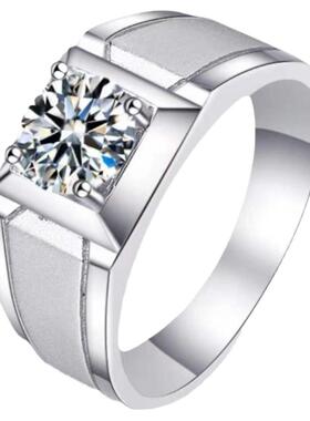 磨砂款男生结婚微镶求婚戒指