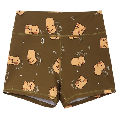 BROMOST棕色卡皮巴拉健身短裤