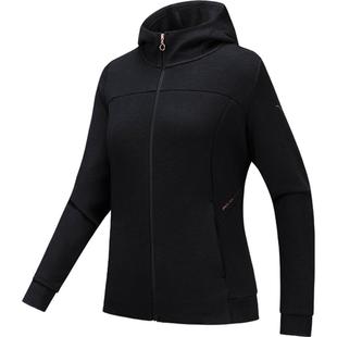 安踏针织运动外套女冬季新款跑步训练开衫卫衣连帽上衣162537715N