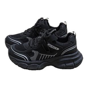 人本老爹鞋女款2025新款秋冬加绒加厚增高休闲鞋子超火厚底运动鞋