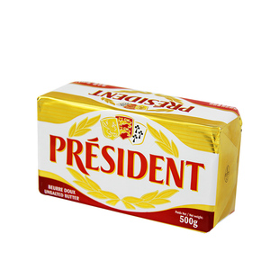 3块*500g法国进口总统黄油动物发酵淡味牛油食用饼干面包烘焙原料