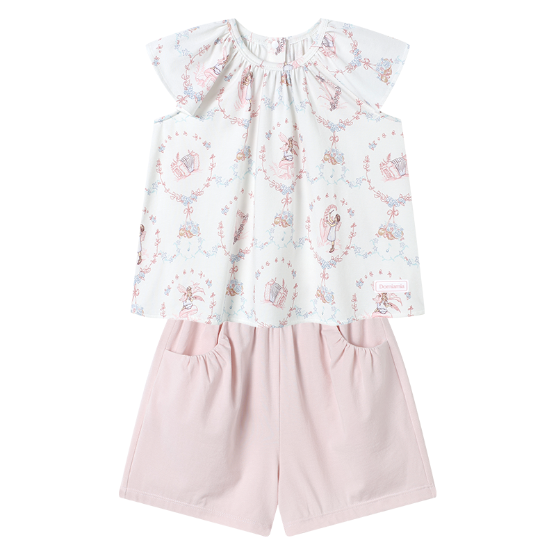[2件7折]Domiamia儿童睡衣背心短裤套装女孩夏季薄款家居服空调服