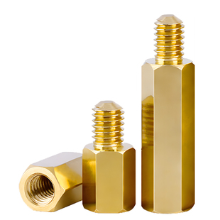 铜柱隔离柱单头六角铜柱间隔柱机箱主板黄铜螺柱螺母柱铜螺柱M2M3