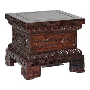 佛像底座供奉加高实木雕刻方形观音菩萨财神关公金刚莲花台黑梓木