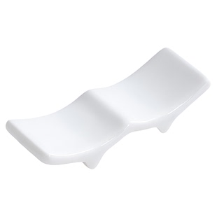 纯白陶瓷筷子托筷架酒店专用筷子架托勺子托两用筷架筷托家用商用