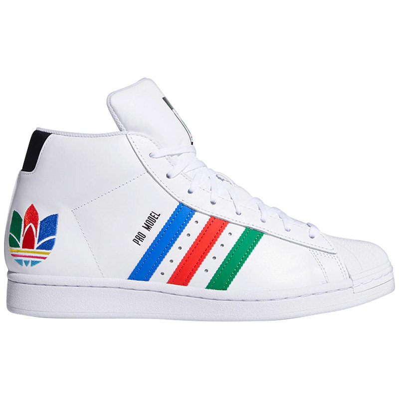 adidas三叶草男子高帮贝壳头板鞋
