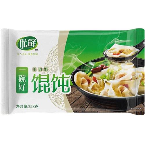 优鲜清真牛羊肉大馄饨牛肉香菇纯羊肉云吞冷冻早餐营养258g/袋