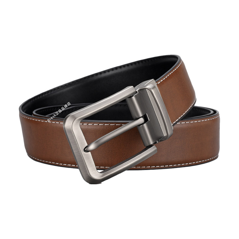Bresk男士腰带布锐科真牛皮腰带新款牛皮商务潮布瑞科克皮带正品