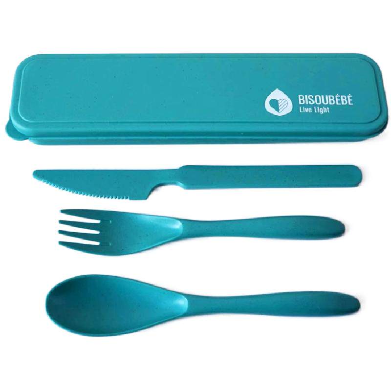 PLA utensils set便携刀叉勺餐具盒环保可降解麦秆轻便欧标