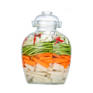 四川泡菜坛子玻璃加厚透明家用水密封腌制咸菜酸菜淹菜缸糖蒜罐子