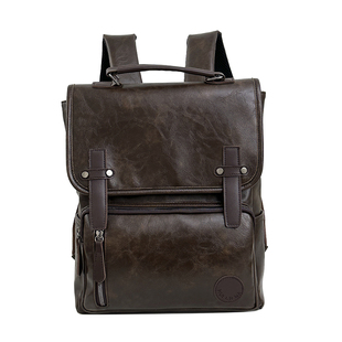 复古英伦风皮质双肩包女2026新款学生书包大容量通勤上班旅游背包