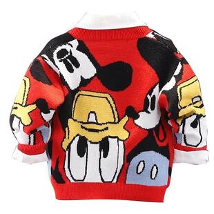 小黄鸭男女童2026秋装新款V领卡通针织开衫3岁宝宝韩版休闲薄外套