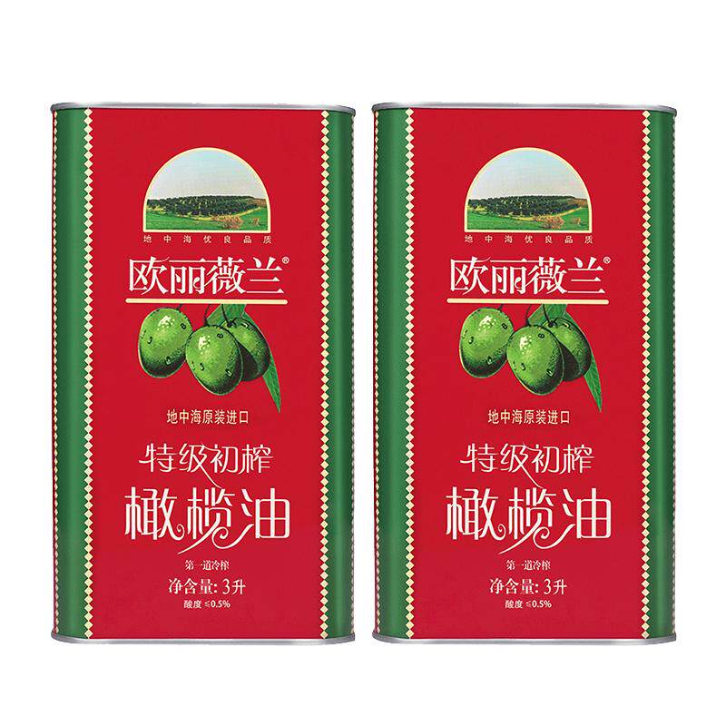 欧丽薇兰特级初榨橄榄油3L/1L铁罐 原装进口 食用油轻食新日期
