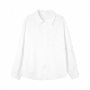 THESOONG/25s胜春镂空拼接花边斜纹设计感衬衫外套6071