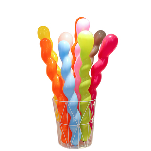 生日场景布置教室多巴胺长条螺旋彩色气球宝宝儿童周岁生日装饰品