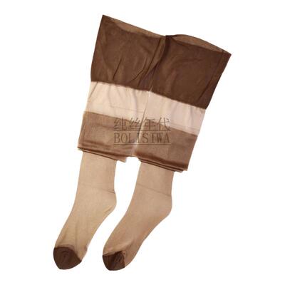 复古欧美油亮长筒袜无弹力玻璃丝