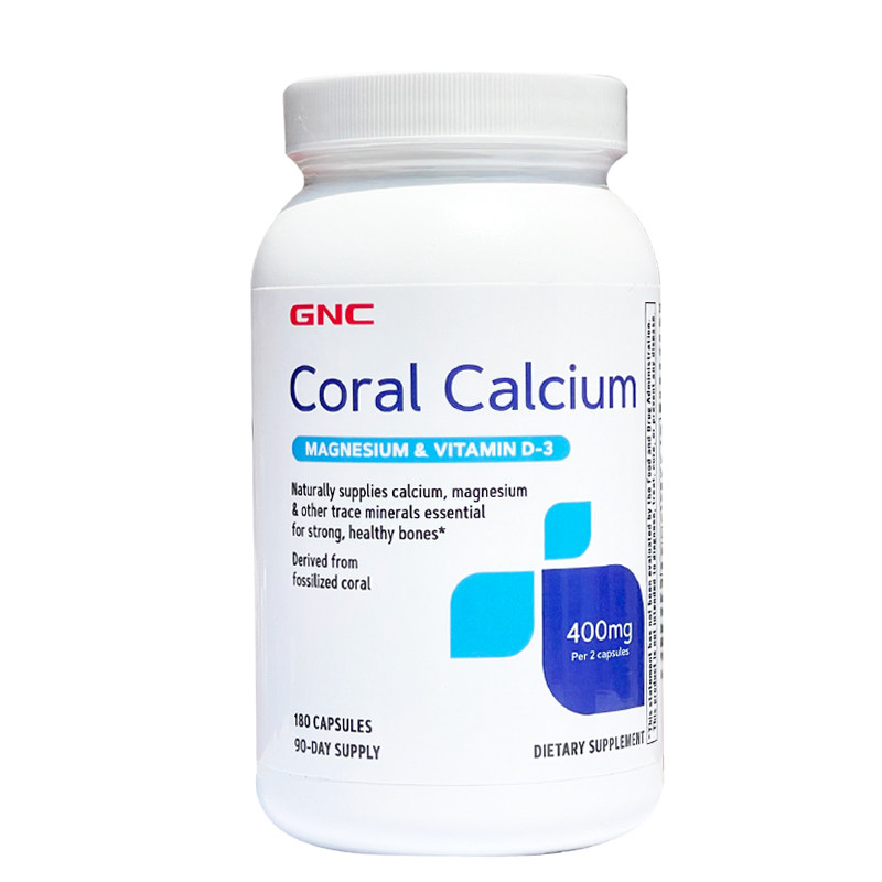 GNC天然离子珊瑚钙镁D3胶囊180粒