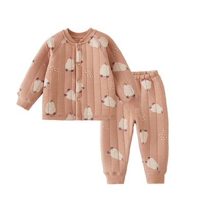 宝宝秋衣秋裤保暖夹棉纯棉居家服