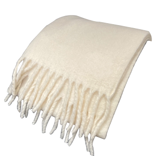 软糯保暖围巾女冬季氛围感加厚大版白色毛绒长款披肩学生百搭围脖