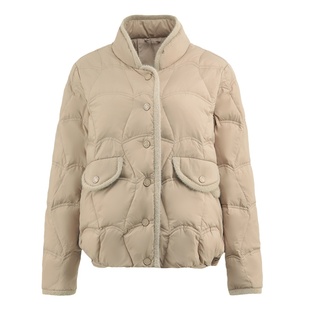 冬季新款羽绒服女白鸭绒立领花边轻薄短款宽松百搭显瘦外套