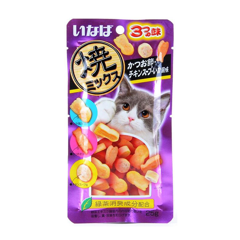 伊纳宝妙好猫零食烤海鲜ciao猫零食烤鱼多多成幼猫咪洁齿饼干