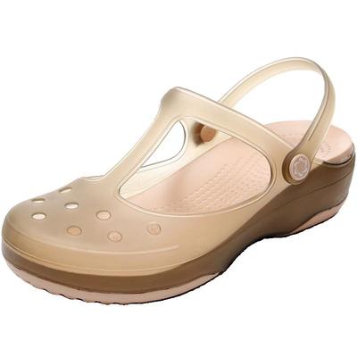 夏季坡跟防滑凉拖沙滩鞋女洞洞鞋