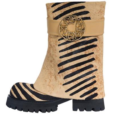 明星同款中筒马毛中筒靴女