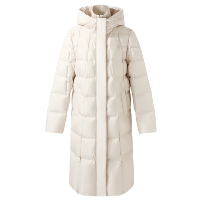 歌莉娅轻薄长款羽绒服鹅绒假两件