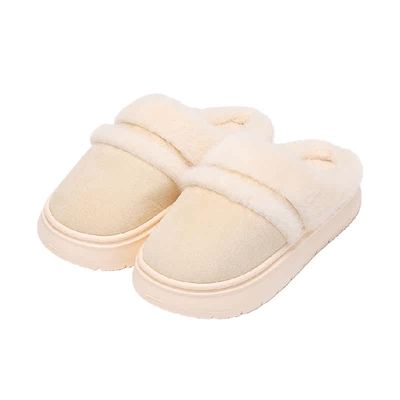 名创优品包头毛毛保暖居家棉拖鞋