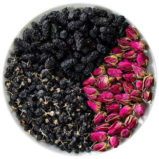 黑枸杞桑葚干玫瑰花茶组合养生茶花青素茶包适合女生泡水喝的东西