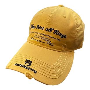 儿童棒球帽子鸭舌小黄色2025新款中大男孩痞帅气炸街潮街舞秋季冬