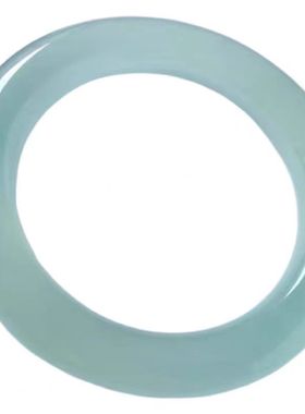 高冰冰透独龙玉胖圆条冰兰水手镯玉镯冰种蓝水玉石手镯石英玉镯子