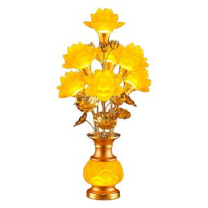 led七彩琉璃莲花灯佛供灯插电佛前长明荷花供灯佛堂观音家用 插电
