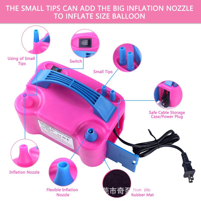 73005电动气球充气泵跨境热卖电动泵打气筒打球气机双孔便携打