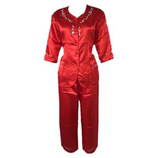 港澳喜庆婚婚庆新娘上头梳头用品仿真丝红睡衣传统龙凤裙褂打底衣